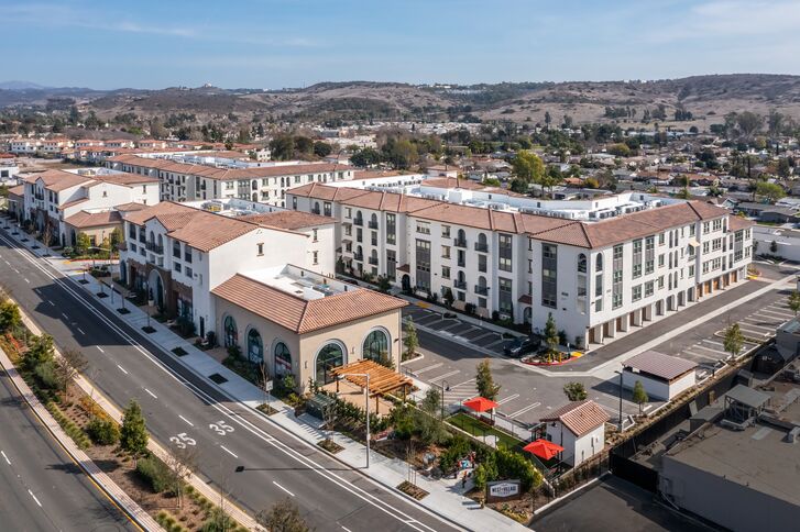 Exterior Building Aerial at West Village Poway Apartments in Poway, CA