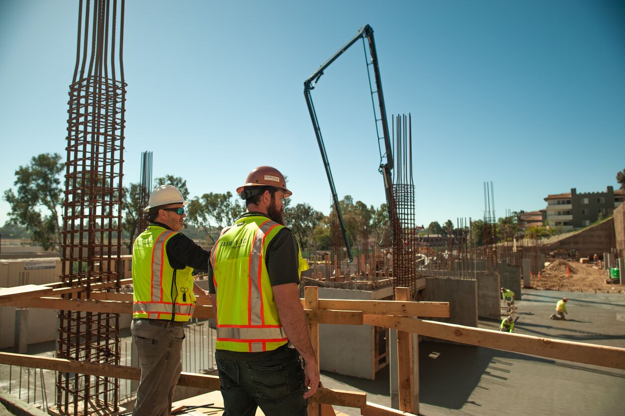 Construction professionals working on a Fairfield site